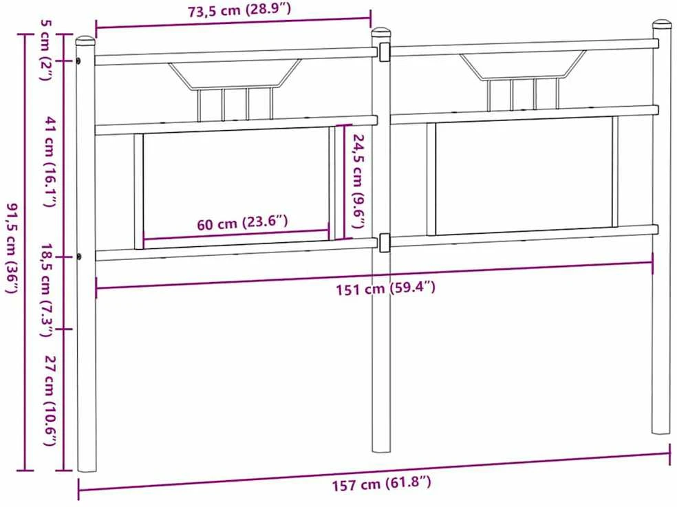 Pakaitinis galvūgalis Sonoma ąžuolas 150 cm Mediena ir plienas