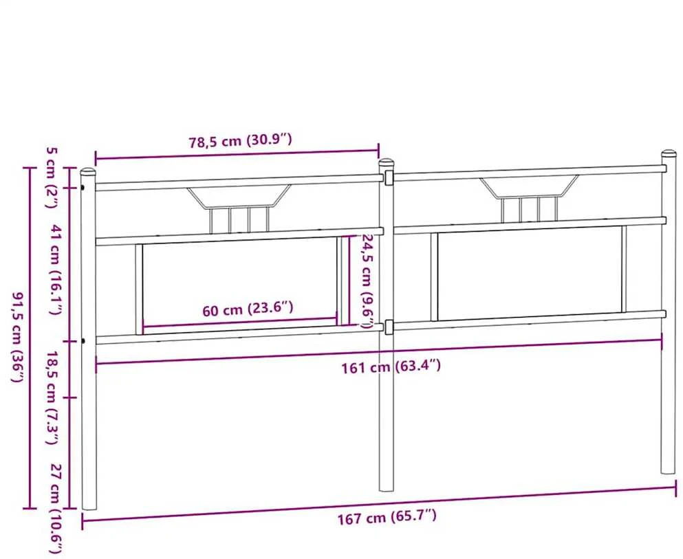 Pakaitinis galvūgalis Sonoma ąžuolas 160 cm Mediena ir plienas