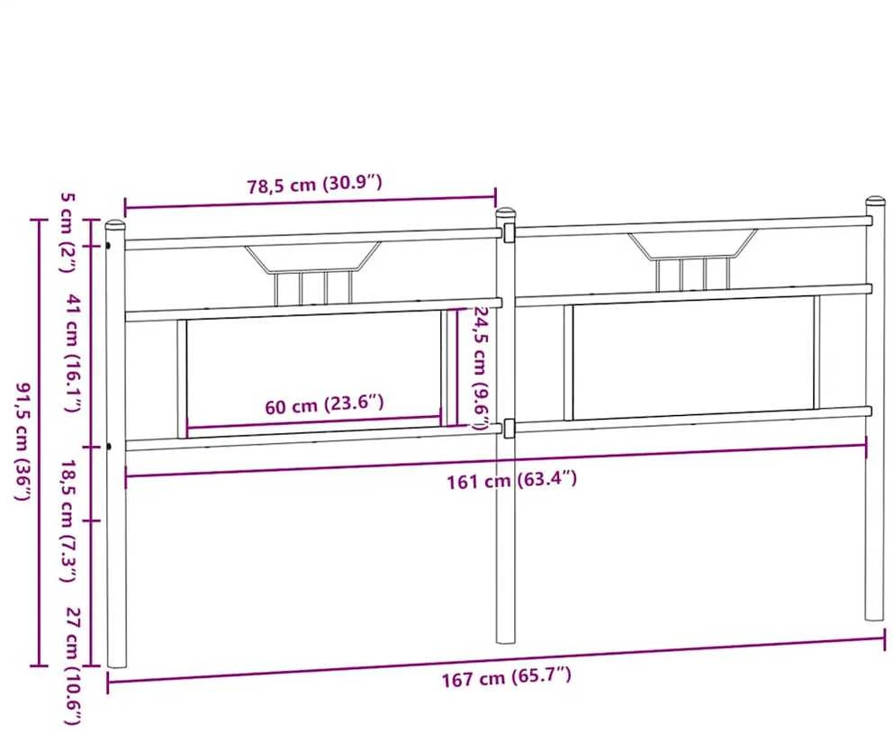 Pakaitinis galvūgalis Sonoma ąžuolas 160 cm Mediena ir plienas