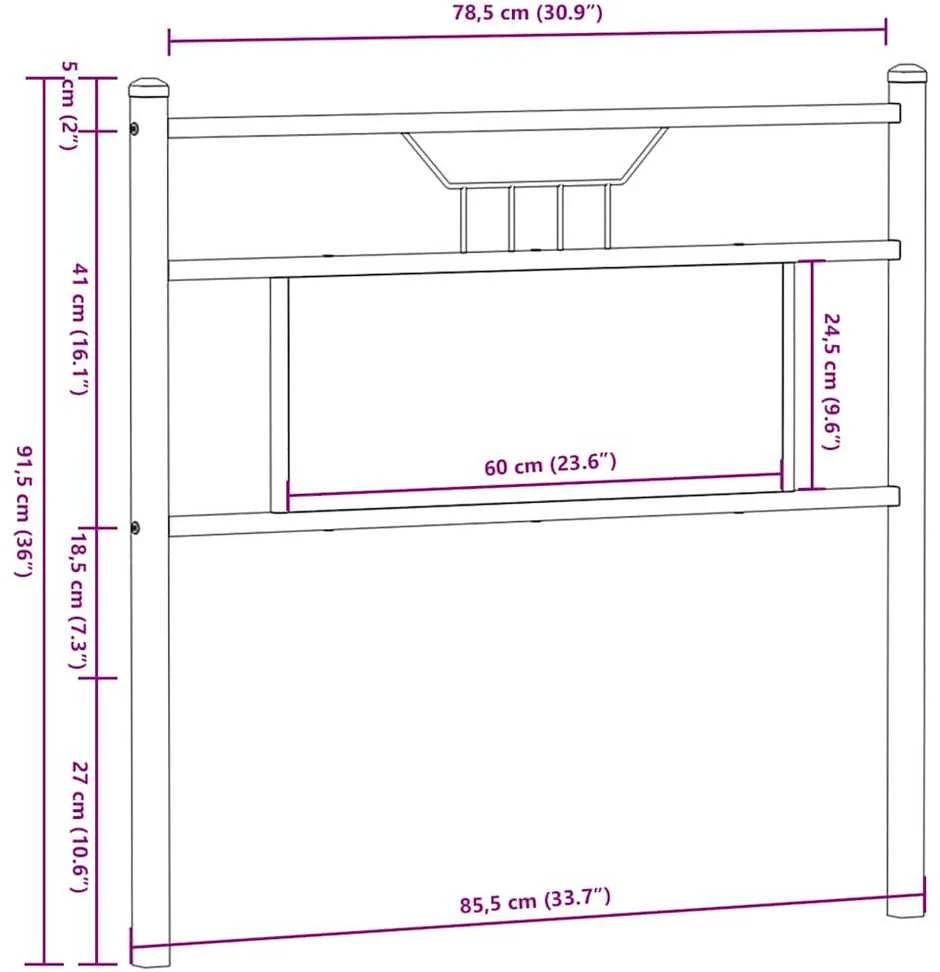 Pakaitinis galvūgalis Sonoma ąžuolas 80 cm Mediena ir plienas