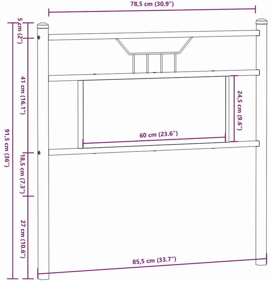 Pakaitinis galvūgalis Sonoma ąžuolas 80 cm Mediena ir plienas
