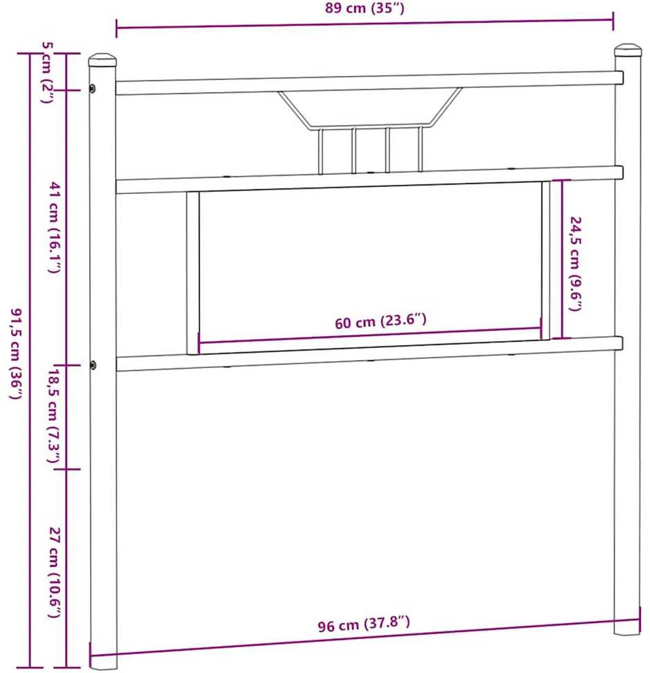 Pakaitinis galvūgalis Sonoma ąžuolas 90 cm Mediena ir plienas