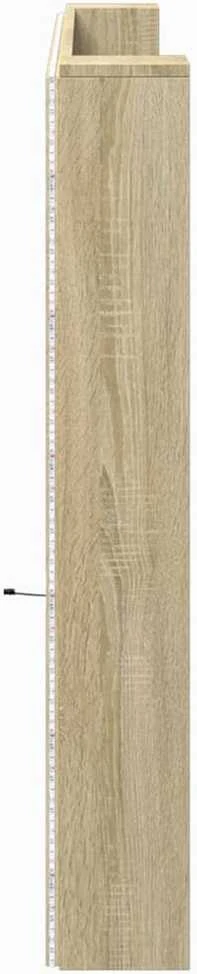 Galvūgalis-spintelė su LED, ąžuolo spalvos, 220x16,5x103,5cm