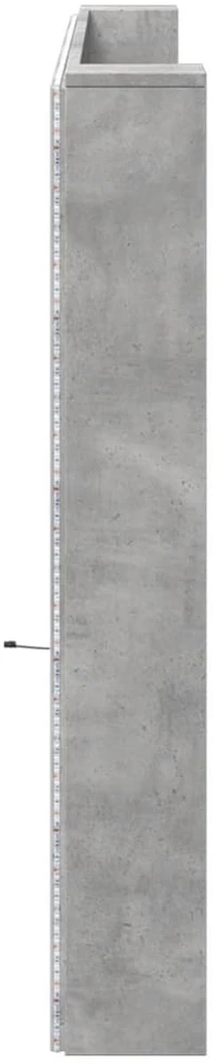 Galvūgalis-spintelė su LED, betono pilkas, 220x16,5x103,5cm