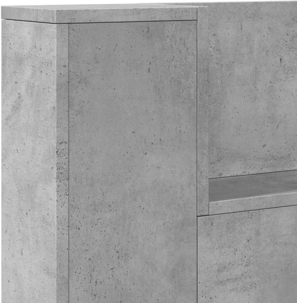 Galvūgalis-spintelė su LED, betono pilkas, 220x16,5x103,5cm