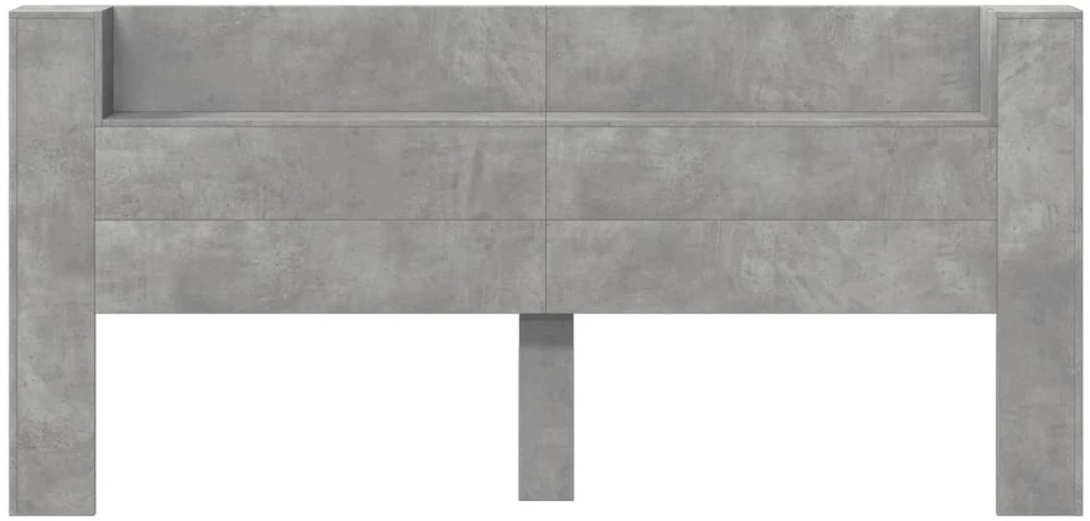Galvūgalis-spintelė su LED, betono pilkas, 220x16,5x103,5cm