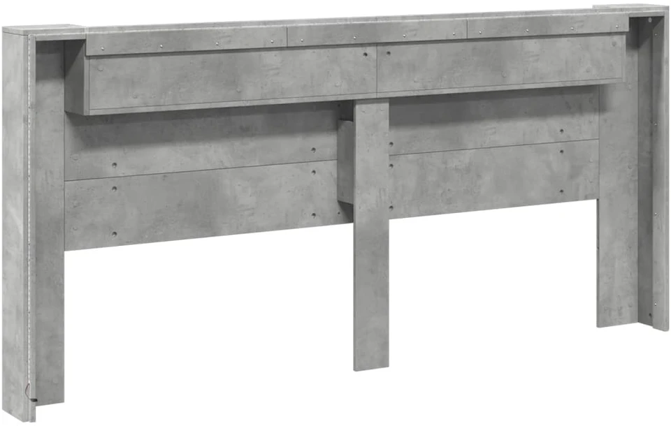 Galvūgalis-spintelė su LED, betono pilkas, 220x16,5x103,5cm
