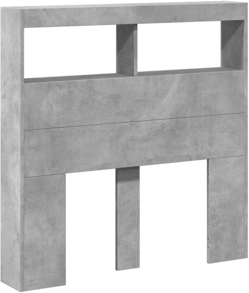 Galvūgalis-spintelė su LED, betono pilkos spalvos, 100x17x102cm