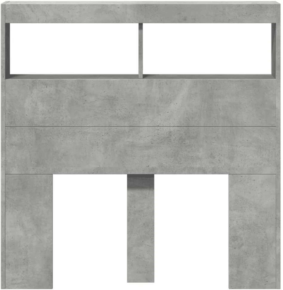 Galvūgalis-spintelė su LED, betono pilkos spalvos, 100x17x102cm