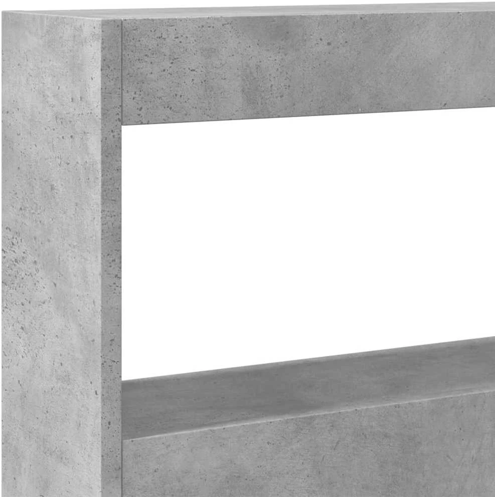 Galvūgalis-spintelė su LED, betono pilkos spalvos, 200x17x102cm