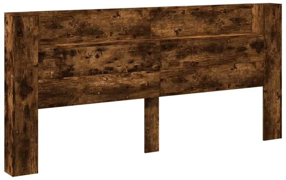 Galvūgalis-spintelė su LED, dūminio ąžuolo, 220x16,5x103,5cm
