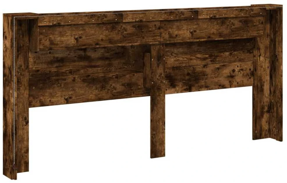 Galvūgalis-spintelė su LED, dūminio ąžuolo, 220x16,5x103,5cm