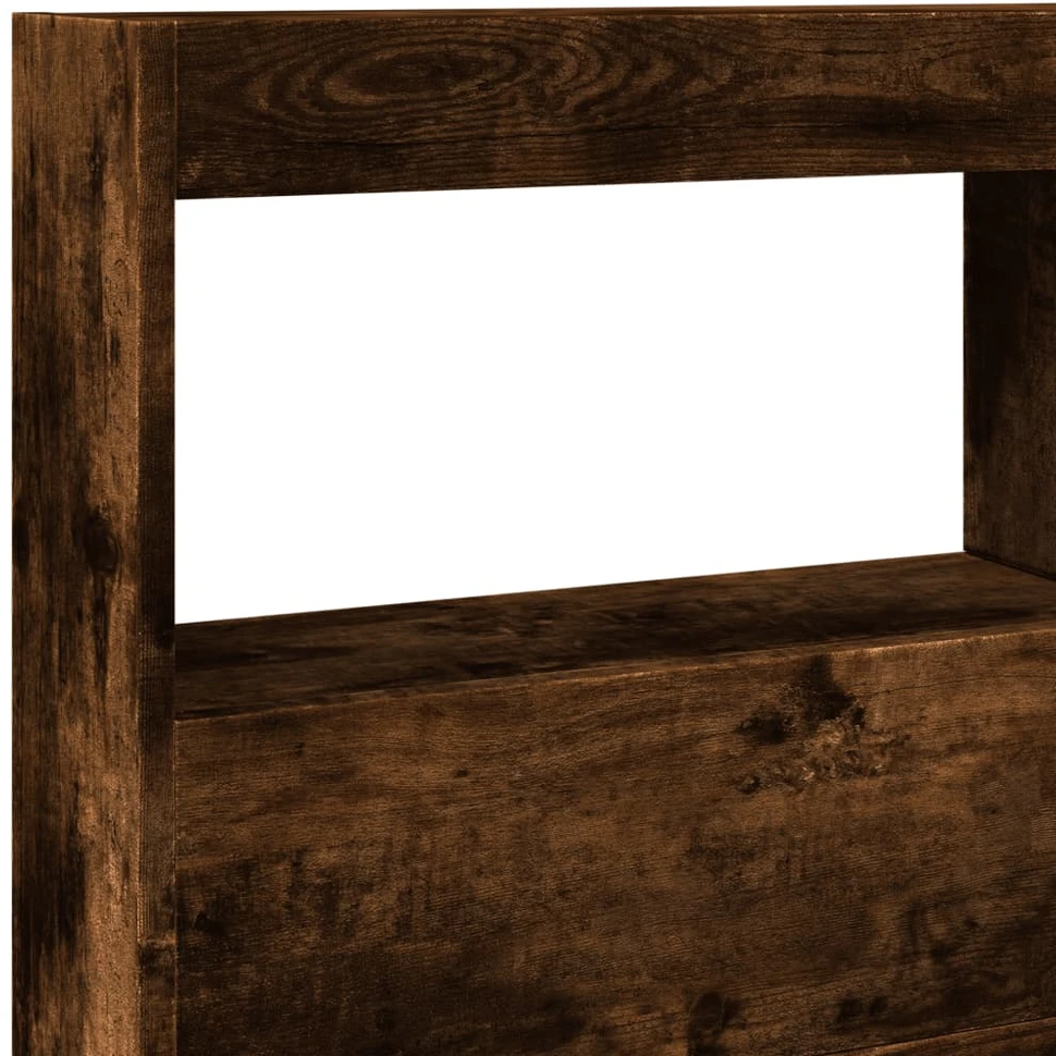 Galvūgalis-spintelė su LED, dūminio ąžuolo, 140x17x102cm