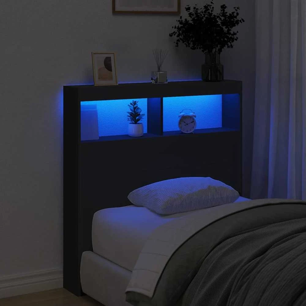 Galvūgalis-spintelė su LED, juodos spalvos, 100x17x102cm