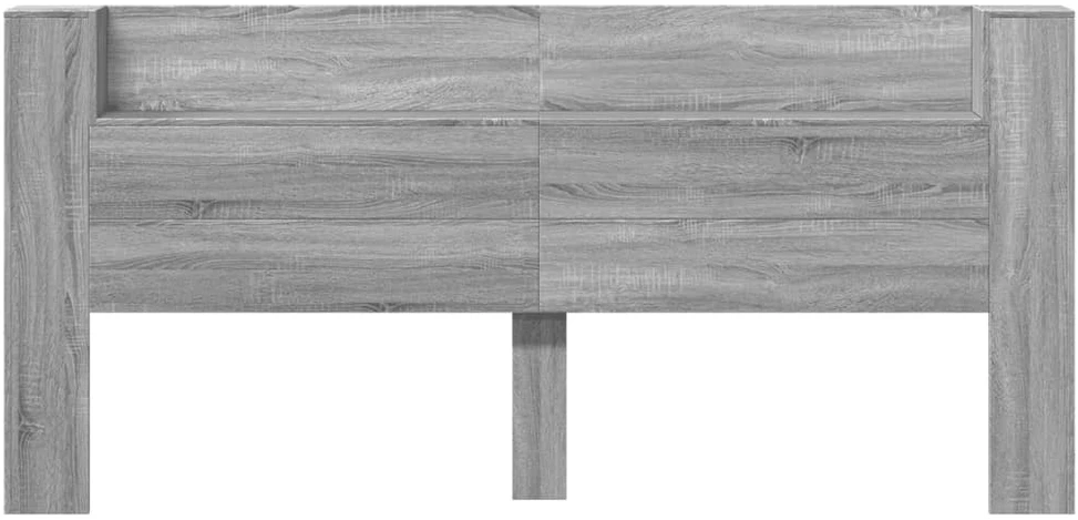 Galvūgalis-spintelė su LED, pilkas ąžuolo, 220x16,5x103,5cm