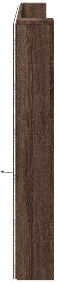 Galvūgalis-spintelė su LED, rudas ąžuolo, 220x16,5x103,5cm