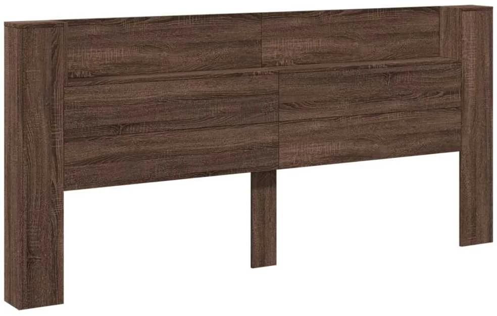 Galvūgalis-spintelė su LED, rudas ąžuolo, 220x16,5x103,5cm