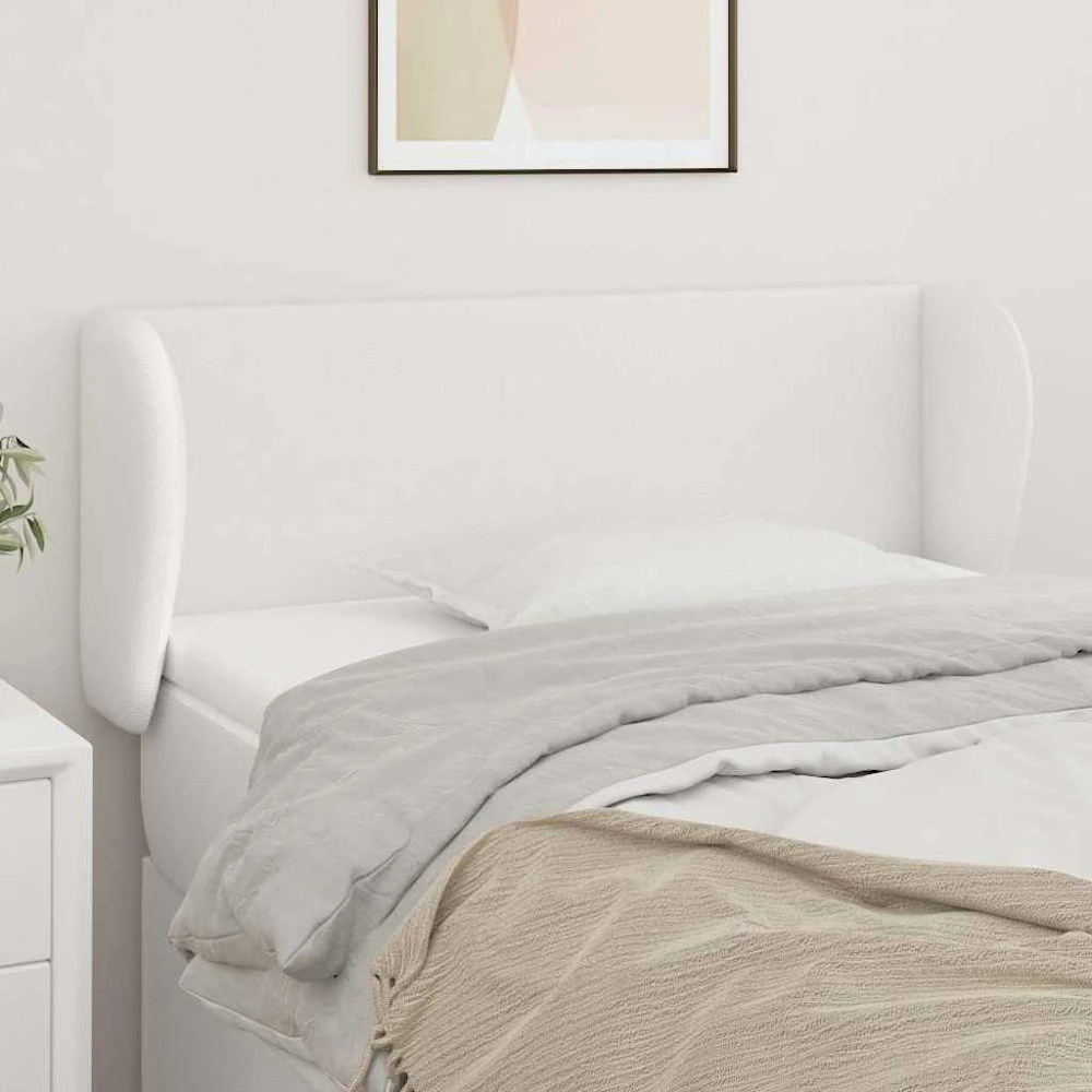 Galvūgalis su auselėmis, baltos,83x23x78/88cm, dirbtinė oda