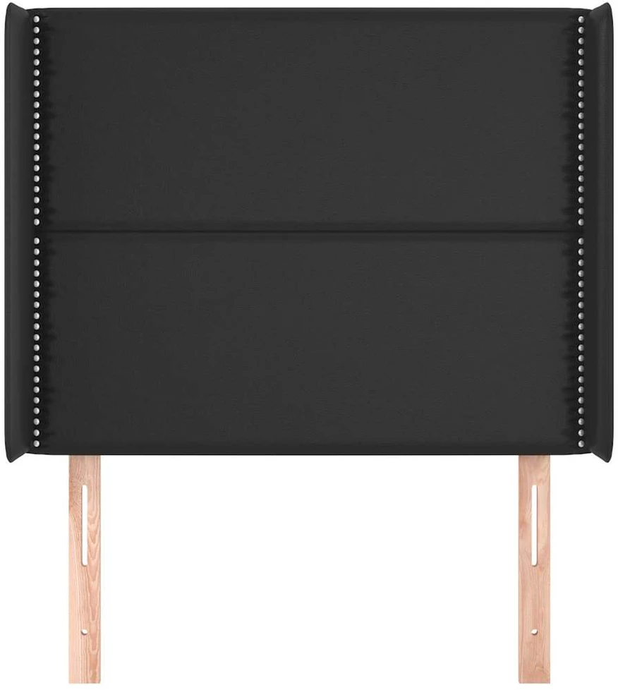 Galvūgalis su auselėmis, juodas, 103x16x118/128cm, dirbtinė oda