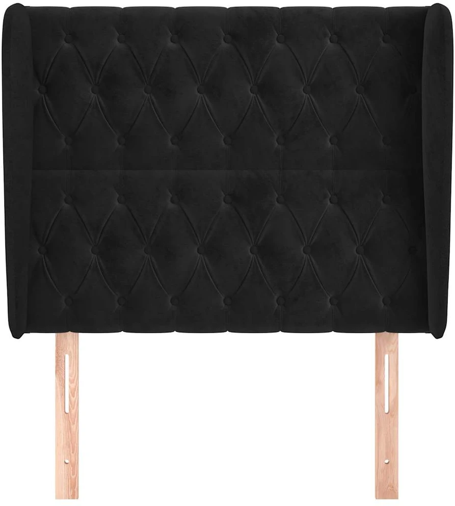Galvūgalis su auselėmis, juodas, 103x23x118/128cm, aksomas