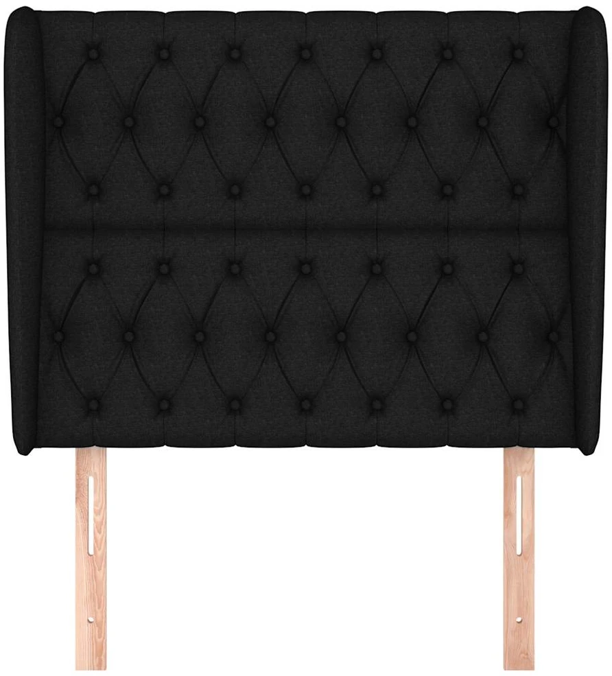 Galvūgalis su auselėmis, juodas, 103x23x118/128cm, audinys