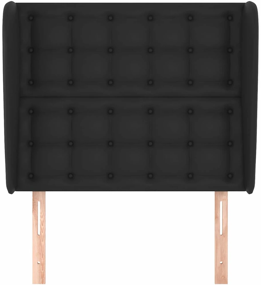 Galvūgalis su auselėmis, juodas, 103x23x118/128cm, dirbtinė oda