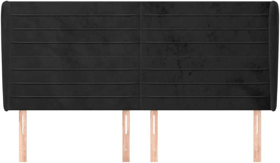 Galvūgalis su auselėmis, juodas, 203x23x118/128cm, aksomas