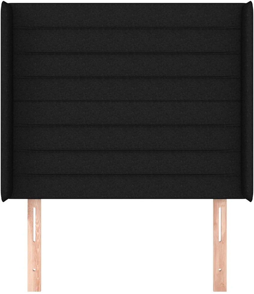 Galvūgalis su auselėmis, juodas, 83x16x118/128cm, audinys