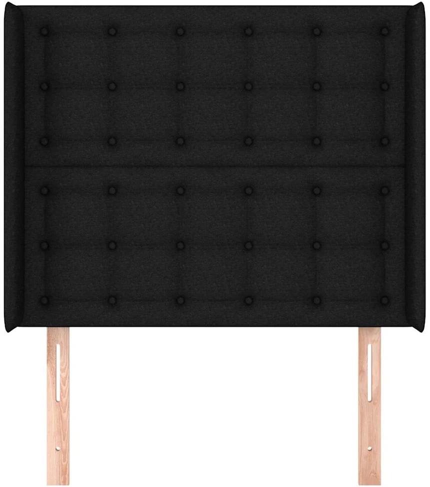 Galvūgalis su auselėmis, juodas, 83x16x118/128cm, audinys