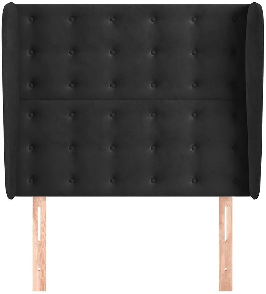 Galvūgalis su auselėmis, juodas, 83x23x118/128cm, aksomas