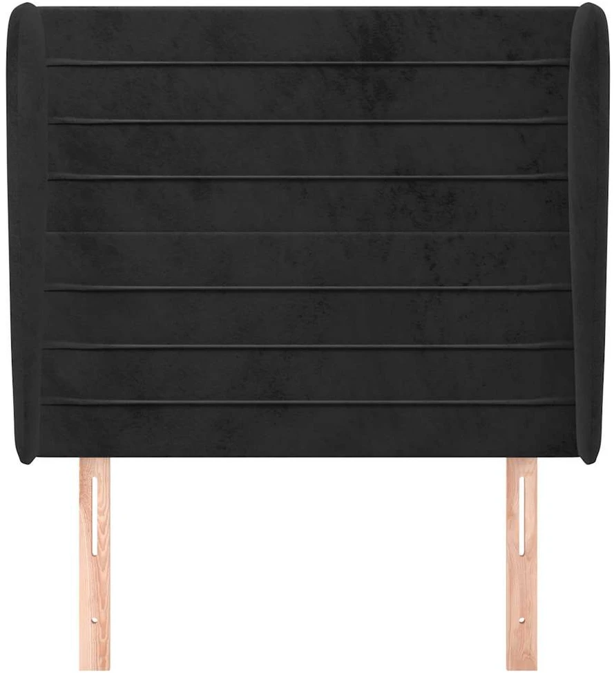 Galvūgalis su auselėmis, juodas, 83x23x118/128cm, aksomas