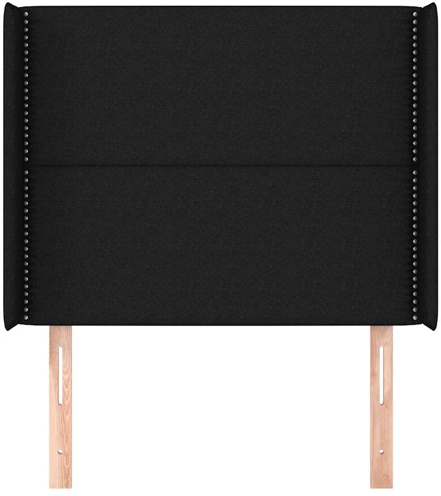 Galvūgalis su auselėmis, juodas, 93x16x118/128cm, audinys