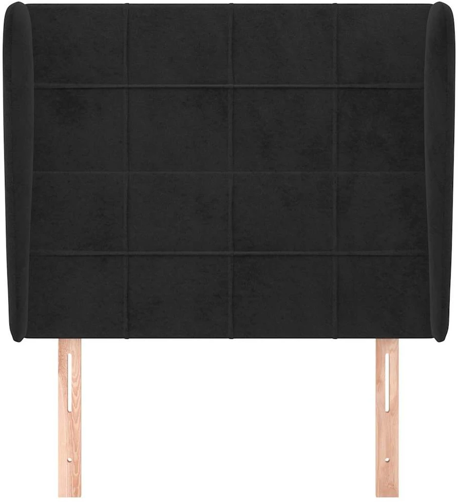 Galvūgalis su auselėmis, juodas, 93x23x118/128cm, aksomas