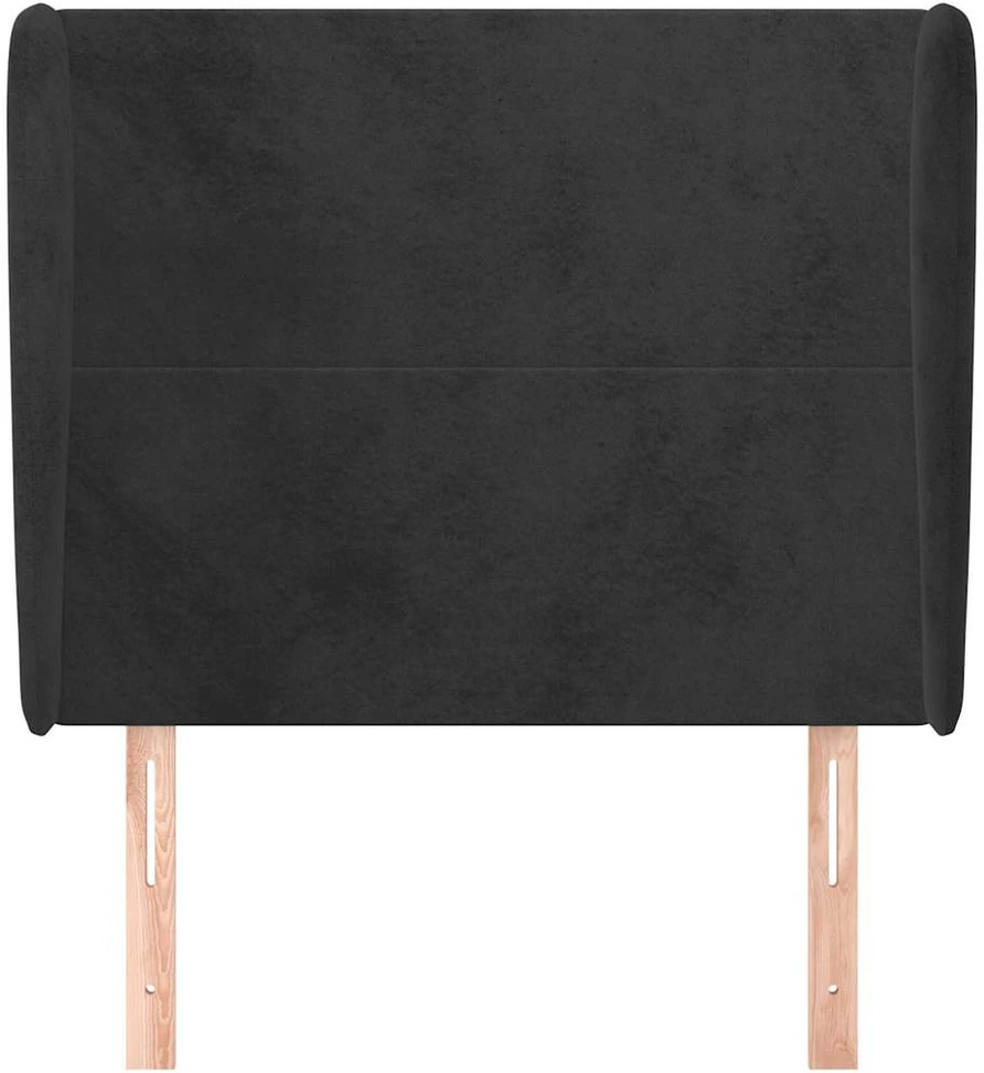 Galvūgalis su auselėmis, juodas, 93x23x118/128cm, aksomas