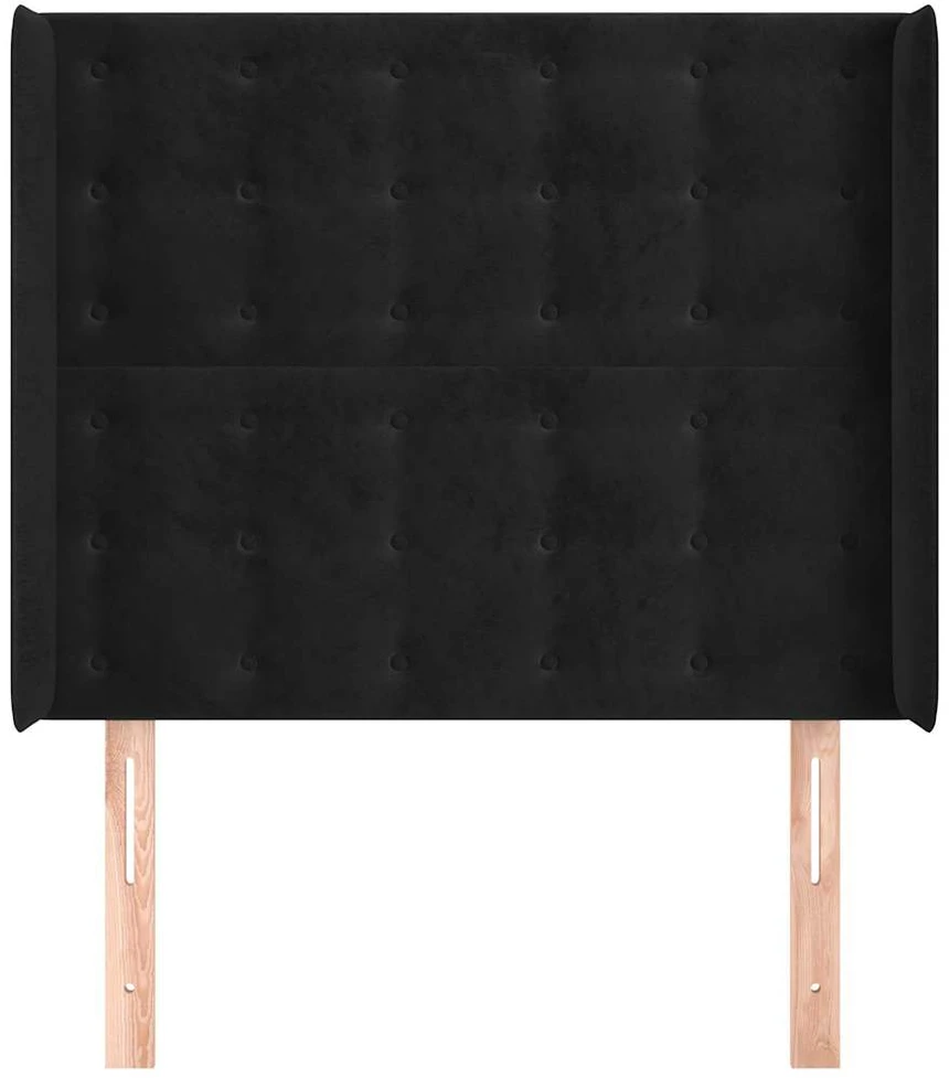 Galvūgalis su auselėmis, juodos, 103x16x118/128cm, aksomas