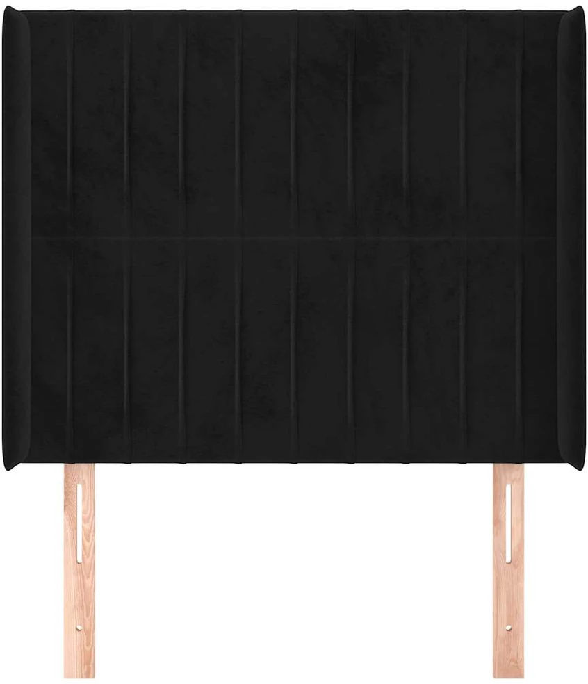 Galvūgalis su auselėmis, juodos, 103x16x118/128cm, aksomas
