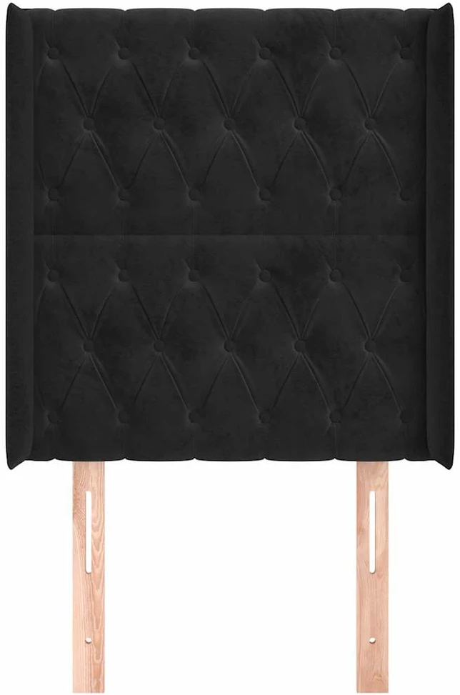 Galvūgalis su auselėmis, juodos, 83x16x118/128cm, aksomas