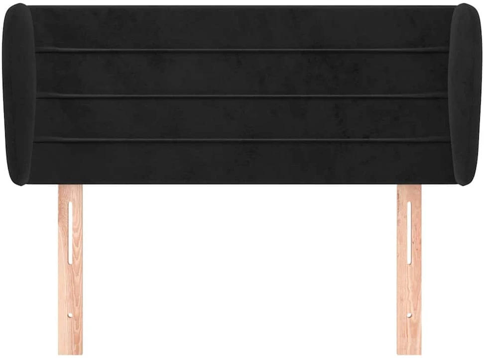 Galvūgalis su auselėmis, juodos spalvos,93x23x78/88cm, aksomas