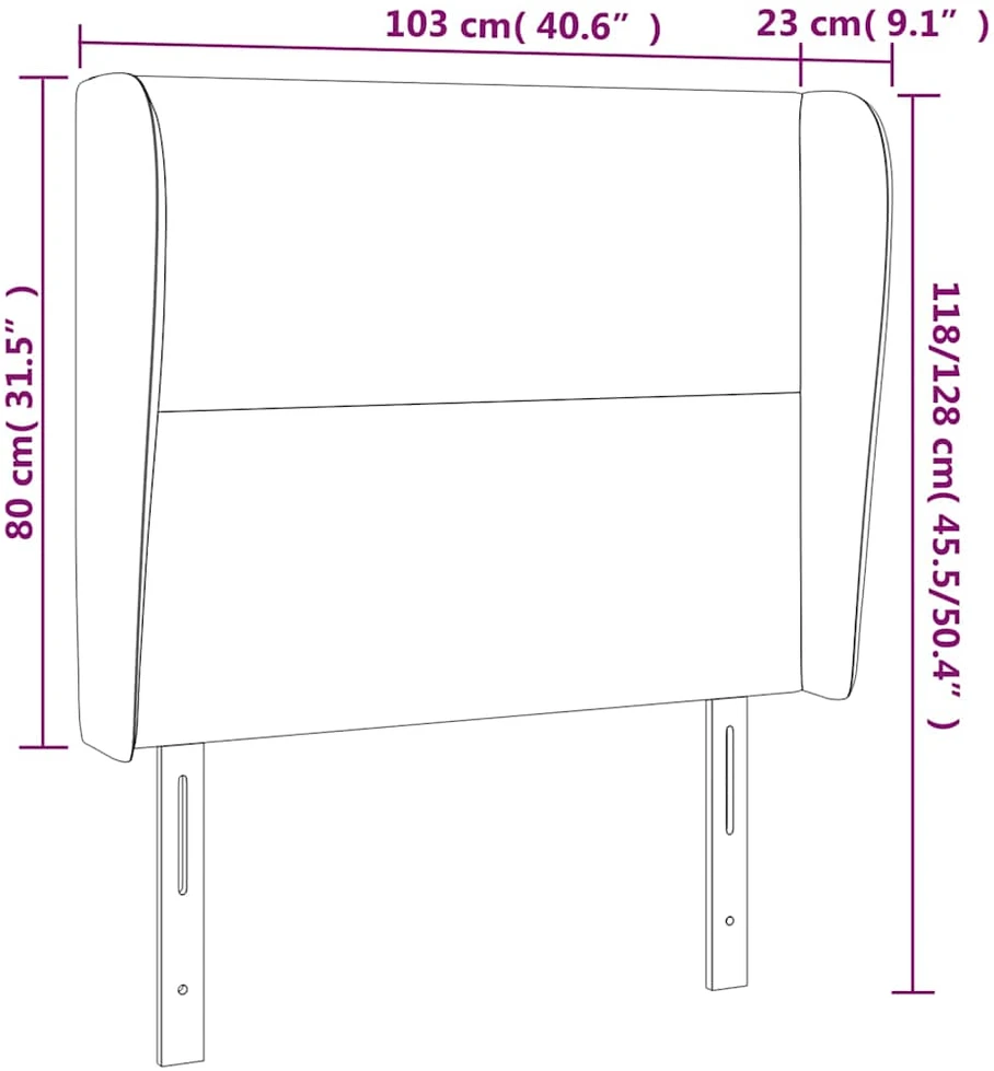 Galvūgalis su auselėmis, kreminis, 103x23x118/128cm, audinys