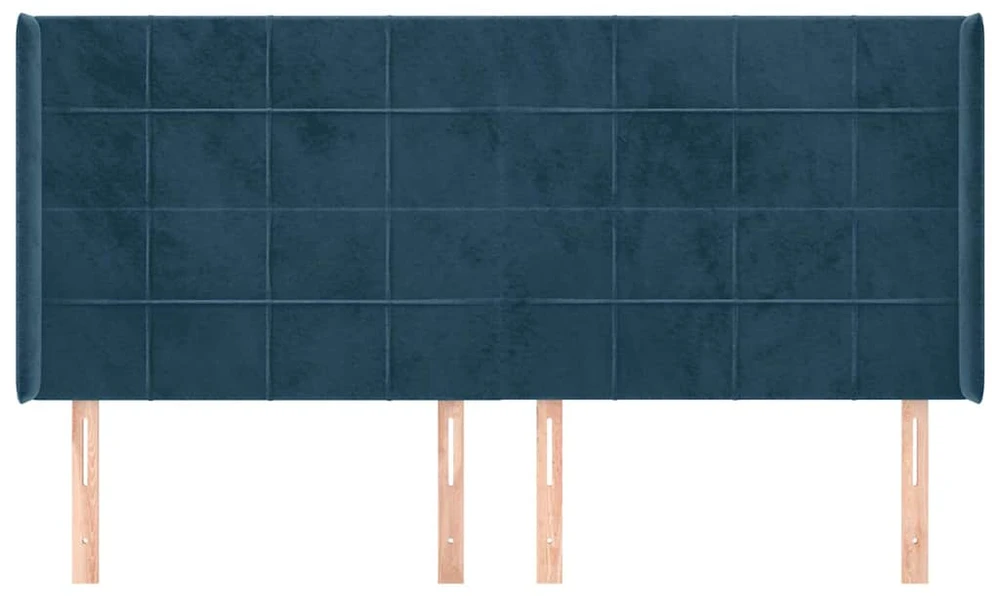 Galvūgalis su auselėmis, mėlyna, 203x16x118/128 cm, aksomas