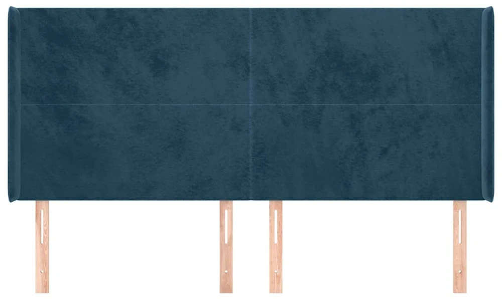 Galvūgalis su auselėmis, mėlyna, 203x16x118/128 cm, aksomas