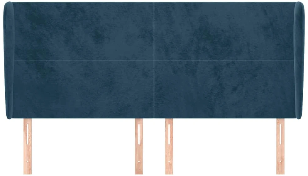 Galvūgalis su auselėmis, mėlynas, 183x23x118/128cm, aksomas