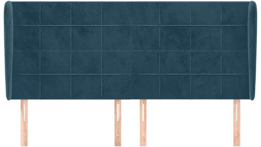 Galvūgalis su auselėmis, mėlynas, 203x23x118/128cm, aksomas