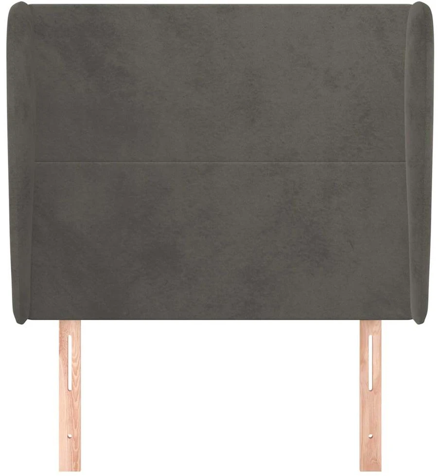 Galvūgalis su auselėmis, pilkas, 103x23x118/128cm, aksomas