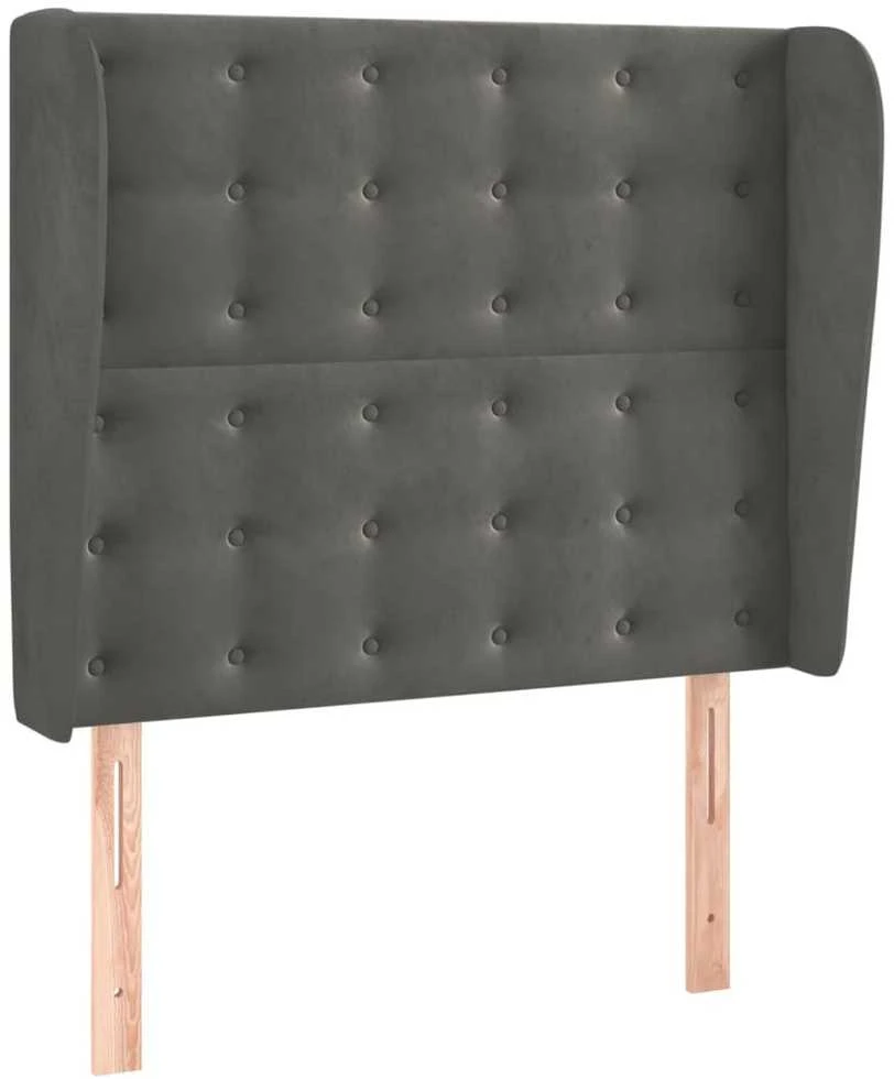 Galvūgalis su auselėmis, pilkas, 83x23x118/128cm, aksomas