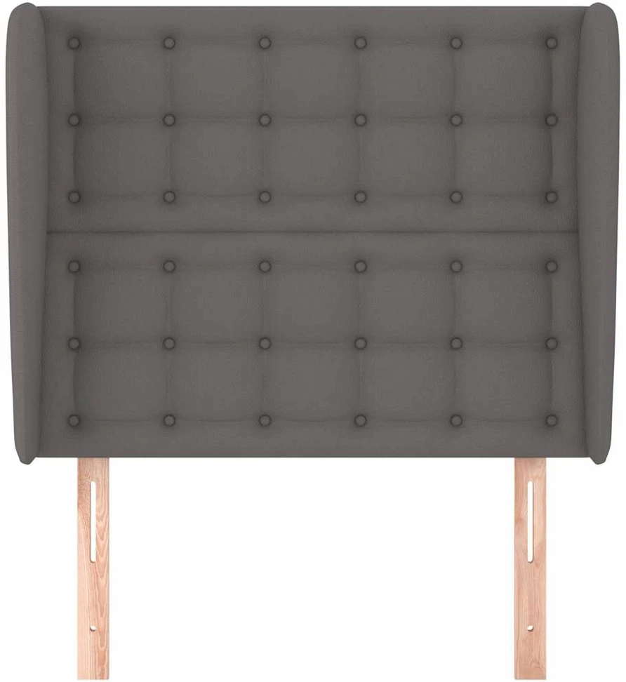 Galvūgalis su auselėmis, pilkas, 93x23x118/128cm, dirbtinė oda