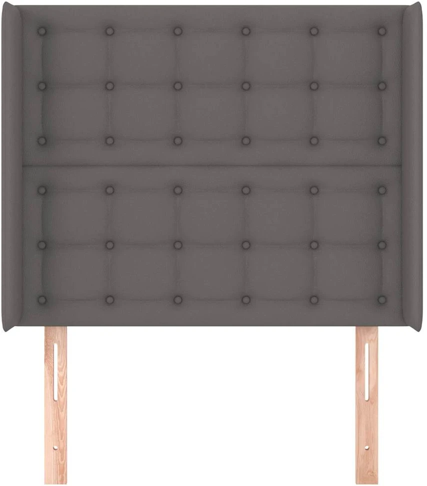 Galvūgalis su auselėmis, pilkos, 103x16x118/128cm, dirbtinė oda