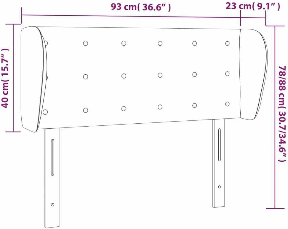 Galvūgalis su auselėmis, pilkos,93x23x78/88cm, dirbtinė oda