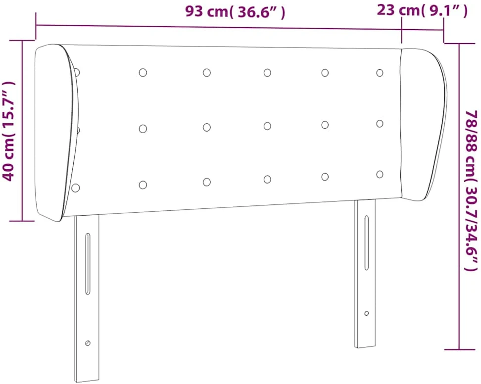 Galvūgalis su auselėmis, pilkos,93x23x78/88cm, dirbtinė oda