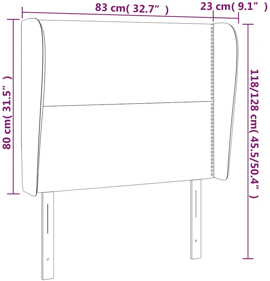 Galvūgalis su auselėmis, rožinis, 83x23x118/128cm, aksomas